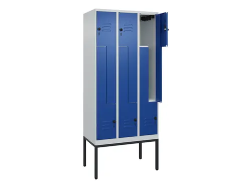 Z-garderobekast,HxBxD 2120x900x500mm,vak B 150/300mm,draaigrendel