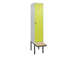 locker met bank,HxBxD 2120x400x815mm,1vak,vak B 400mm,draaigrendel