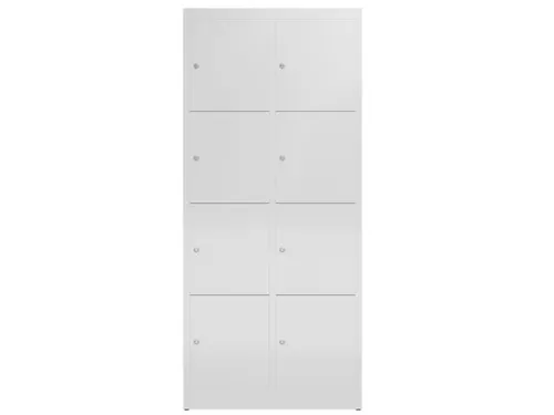 Lockerkast 1800x800x500mm 2x4 vakken cilinderslot, sokkel, RAL7035