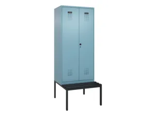 locker met bank,voor scheiding van kleding,HxBxD 2120x800x815mm,2vak - 2