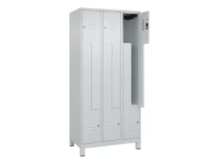 Z-garderobekast,HxBxD 1950x900x500mm,vak B 150/300mm,cil.-slot,voeten - 2