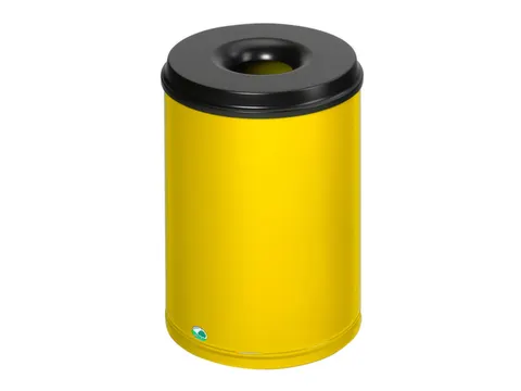 prullenmand zelfblussend 50 liter HxØ 520x375mm kop zwart geel