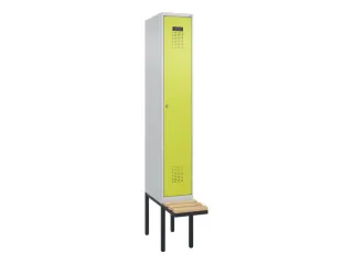 locker met bank,voor scheiding van kleding,HxBxD 2120x300x815mm,1vak - 2
