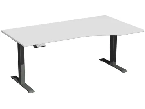 In hoogte verstelbaar bureau in vrije vorm,HxBxD 630-1280x1800x1000mm