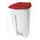 afvalbak,1x120l,HxBxD 890x560x480mm,romp PE wit,deksel PE rood,2wielen