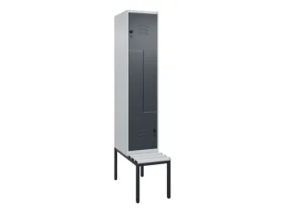 Z-garderobekast,HxBxD 2120x400x815mm,2vak,vak B 400mm,draaigrendel - 1