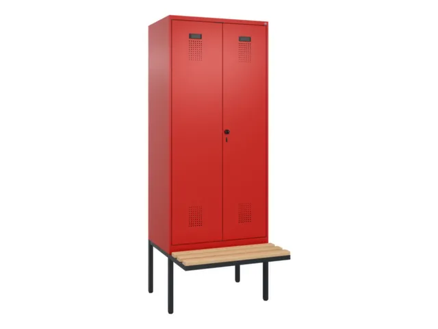locker met bank,voor scheiding van kleding,HxBxD 2120x800x815mm,2vak