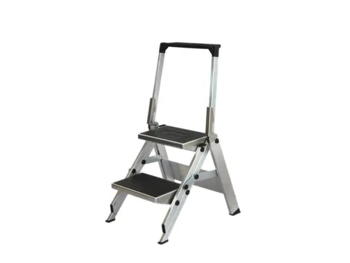 Vouwtrap Aluminium Bordes H 470Mm 2Treden Kunststof Bekleding Beugel