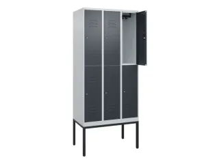 dubbeldekse locker,HxBxD 2120x900x500mm,3x2vak.,vak B 300mm,cil.-slot - 2