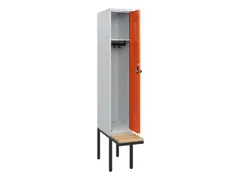 locker met bank,HxBxD 1950x300x815mm,1vak,vak B 300mm,draaigrendel