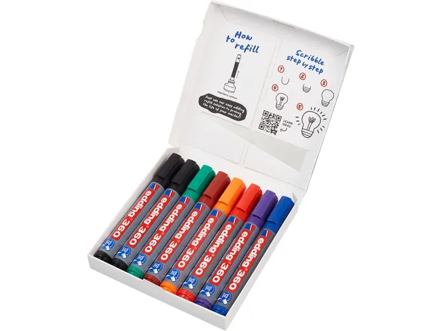 Whiteboardmarker edding 360 rond 1.5-3mm assorti 8 stuks