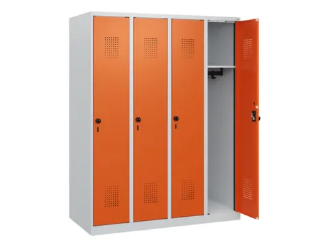 schoollocker,HxBxD 1530x1200x500mm,4vak,vak B 300mm,draaigrendel