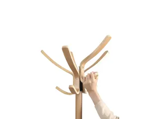 Cafe houten kapstok met 10 haken in licht hout 176 cm. - 2