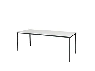 Domino Basic Tafel Vaste Hoogte 2000x800mm Wit 25mm Zwart 4-Poots - 1