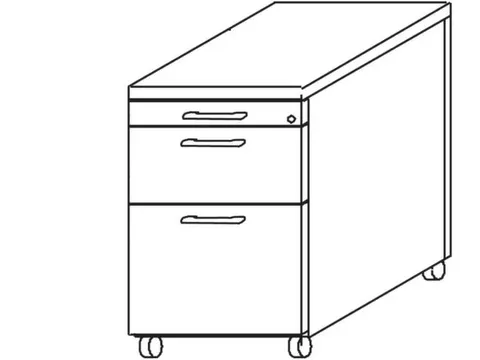 mobiel ladeblok,HxBxD 570x430x800mm,2lade(n),1hangmappenframes,esdoorn