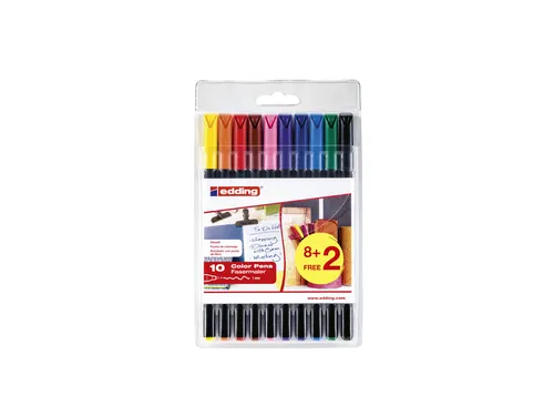 Fineliner edding 1200 fijn assorti set à 8+2 gratis