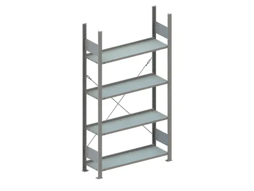 magazijnstelling,grondveld,HxBxD 1850x1056x336mm,vakl. 80kg,4xlegbord