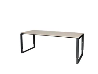 Domino Plus Bureau Hoogte Verstelbaar 2000x800mm Grijs 25mm Zwart - 1