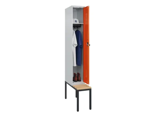 locker met bank,HxBxD 2120x300x815mm,1vak,vak B 300mm,draaigrendel