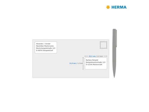 HERMA 4500 Premium Adresetiketten A4 63,5x33,9mm Wit 600 stuks