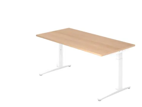 In hoogte verstelbaar bureau,HxBxD 680-850x1600x800mm,blad eiken