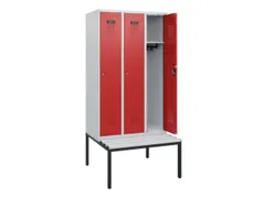 locker met bank,HxBxD 1950x900x815mm,3vak,vak B 300mm,cilinderslot