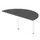 aanbouwtafel,i.h.v.,HxBxD 720-840x1600x800mm,halfrond,MS-donkergrijs