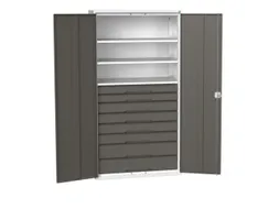 universele kast,HxBxD 2000x1050x550mm,3xStalen bodem,8lade(n)