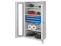 Materiaalkast Vensterdeuren 1950x1000x600mm 3legborden 3laden Ral7035
