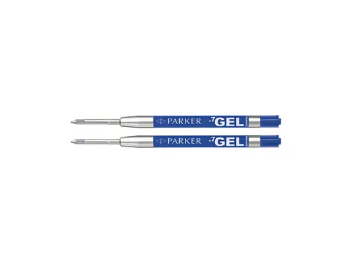 Gelschrijvervulling Parker Quink medium blauw blister à 2 stuks