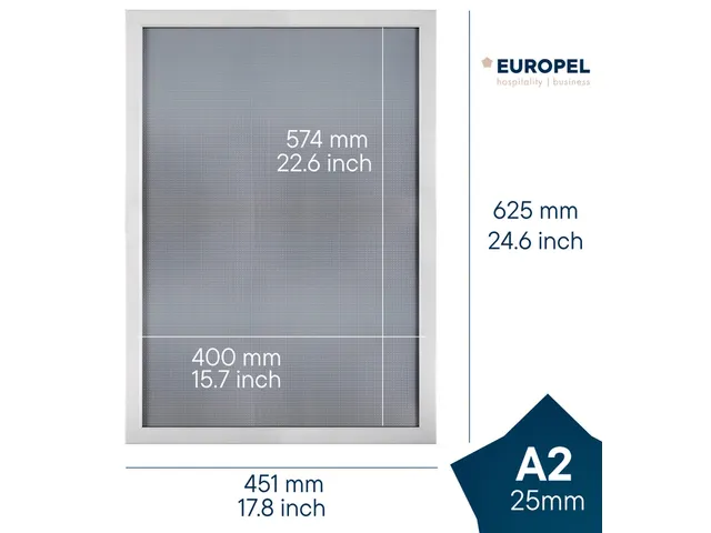 Kliklijst Europel A2 25mm mat wit