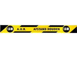 Vloersticker Houd 1,5 Meter Afstand Geel/Zwart 80x8cm