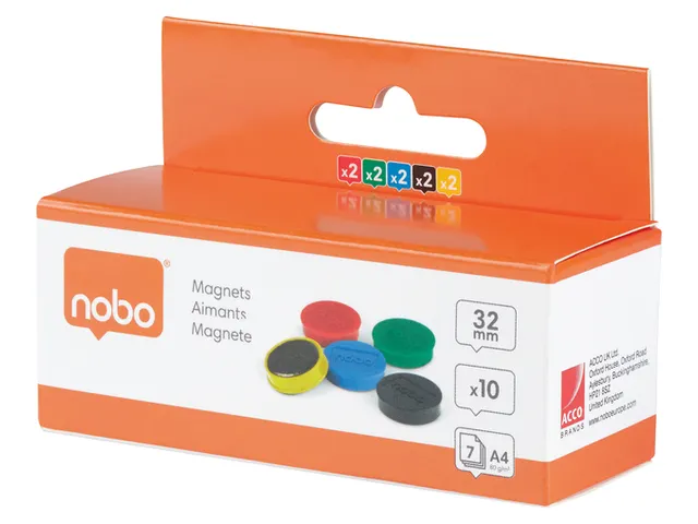 Magneet Nobo 32mm assorti 10st
