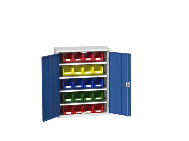 Systeemkast 1000x800x350mm 20bakken 4xlegbord RAL7035+RAL5010