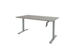 Slinger Bureau Zit-sta Aluminium Poot 160x80cm Blad Licht Grijs