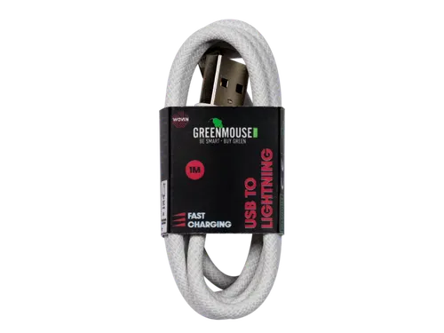Kabel Green Mouse USB-A to Lightning data Woven 1m blisterverpakking