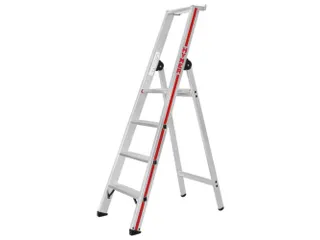 trapladder,eenzijdig,4treden,stand H 0,93m,balk L 1,7m,aluminium - 1