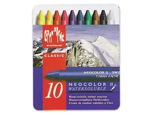 Waskrijt Caran d'Ache neocolor-II 10 stuks assorti