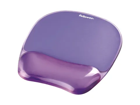 Muismat met polssteun Fellowes Crystals gel transparant paars