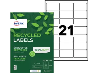 Etiket Avery LR7160-100 63.5x38.1mm recycled wit 2100 stuks - 3