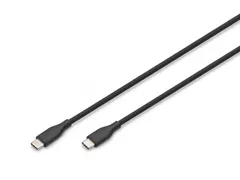 USB-C siliconen oplaadkabel USB-C USB-C 0,5m USB 2.0 60W zwart