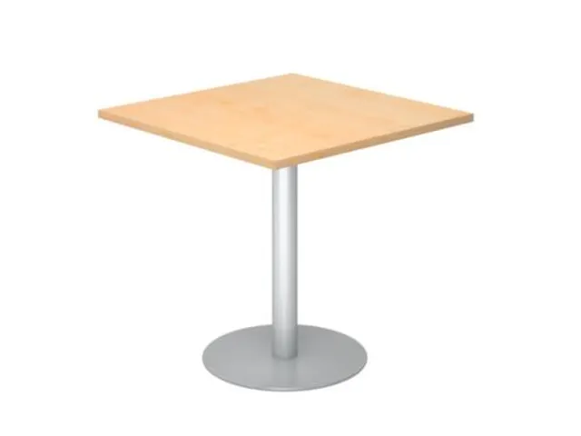 vergadertafel,HxBxD 745x800x800mm,vierkant,schotelvoet zilverkleurig