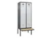 locker met bank,voor scheiding van kleding,HxBxD 2120x800x815mm,2vak