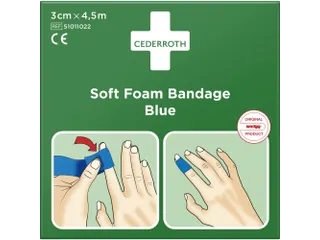 Cederroth 51011022 Soft Foam bandage Blauw 3cm x 4,5m 18 stuks - 1