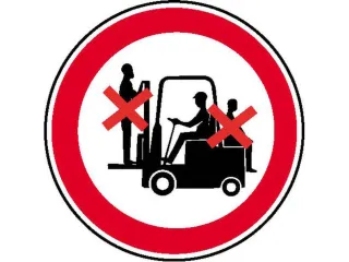 verbodsbord,Meerijden op vorkheftruck verboden,PVC,Ø 200mm - 1