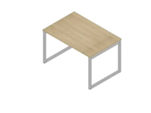 bureau,HxBxD 730x1200x800mm,blad eiken,sledeframe aluminium