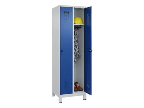 locker,HxBxD 1950x600x500mm,2vak,vak B 300mm,draaigrendel,voeten