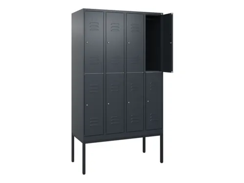 dubbeldekse locker,HxBxD 2120x1200x500mm,4x2vak.,vak B 300mm,cil.-slot
