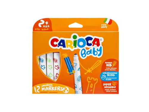 Viltstiften Carioca Baby set à 12 kleuren
