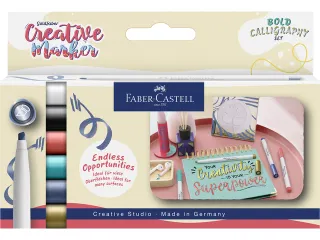 Marker creatief Faber-Castell Goldfaber beitelpunt C set a 6 stuks Sof - 1